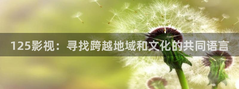 人人影院伦理片：125影视：寻找跨越地域和文化的共同语言